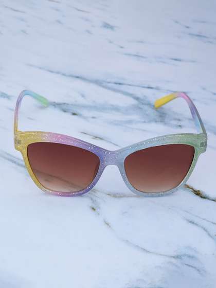 DukieKooky Unisex Kids
                    Brown Lens & Purple Oval Sunglasses with