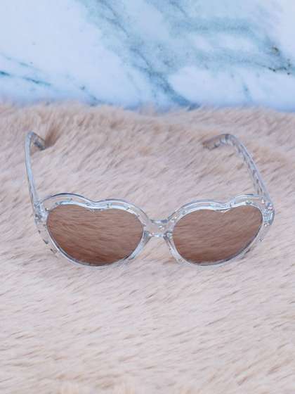 DukieKooky Unisex Kids
                      Brown Lens & Silver-Toned Cateye Sunglasses
                      with