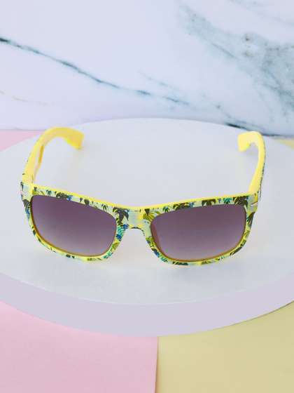 DukieKooky Unisex Kids
                      Grey Lens & Yellow Wayfarer Sunglasses with