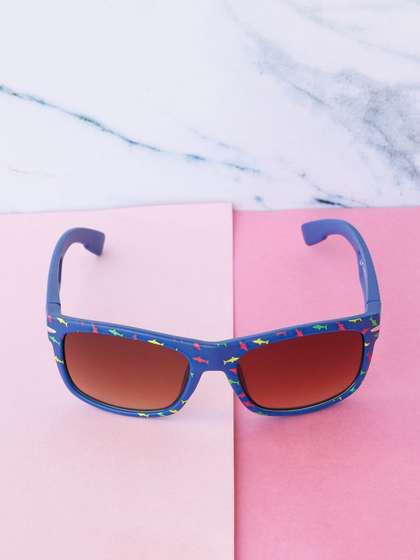 DukieKooky Unisex Kids
                      Brown Lens & Blue Wayfarer Sunglasses with