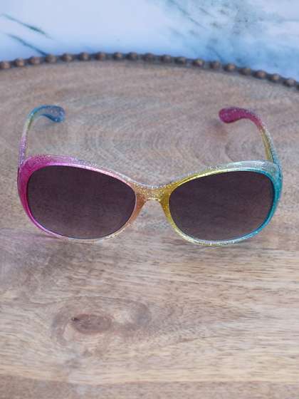 DukieKooky Unisex Kids
                    Black Lens & Yellow Oval Sunglasses with
