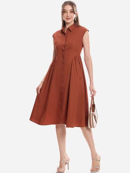 Virgio Women Print
                        A-Line Midi Dress