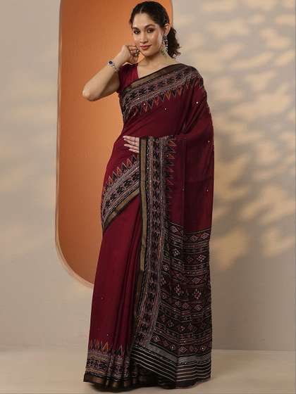 Libas Ethnic
                          Motifs Silk Blend Saree