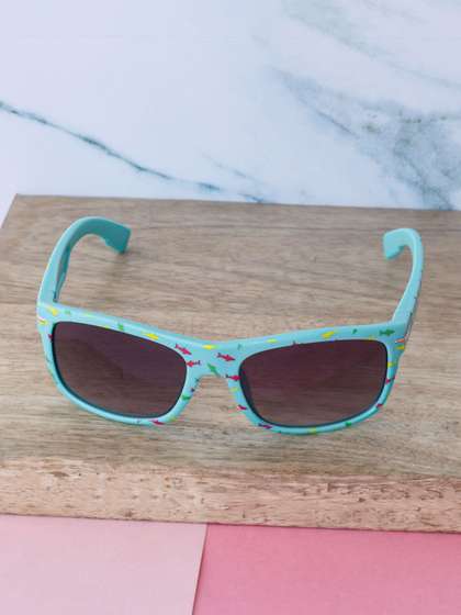 DukieKooky Unisex Kids
                      Black Lens & Blue Wayfarer Sunglasses with