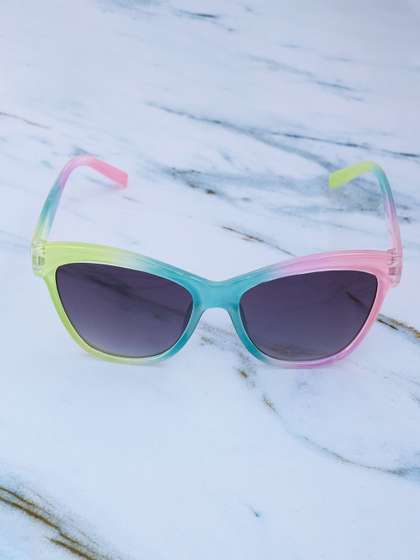 DukieKooky Unisex Kids
                    Black Lens & Blue Oval Sunglasses with