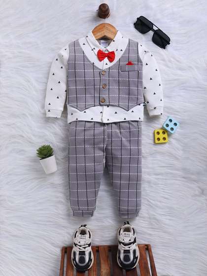 Moms Love Boys Printed
                    T-shirt and Shirt with Trousers