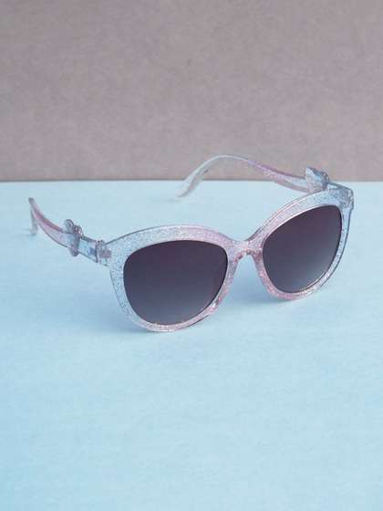 DukieKooky Unisex Kids
                    Black Lens & Pink Oval Sunglasses with