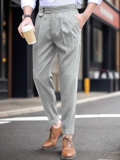 R.Code by The
                          Roadster Life Co. Men High-Rise Pleated
                          Trousers