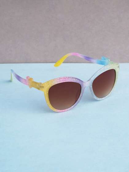 DukieKooky Unisex Kids
                    Brown Lens & Purple Oval Sunglasses with