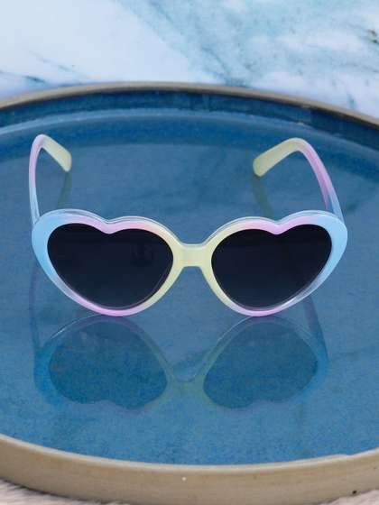DukieKooky Unisex Kids
                      Black Lens & Blue Cateye Sunglasses with