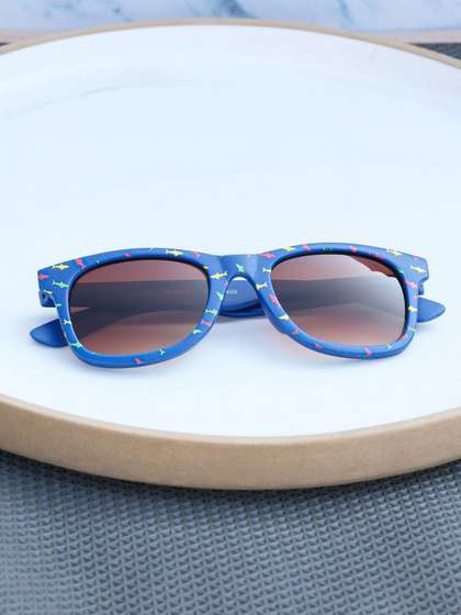 DukieKooky Unisex Kids
                    Brown Lens & Blue Wayfarer Sunglasses with