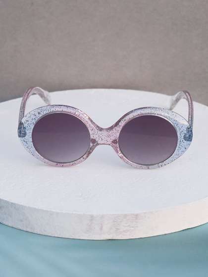 DukieKooky Unisex Kids
                    Black Lens & Pink Oval Sunglasses with