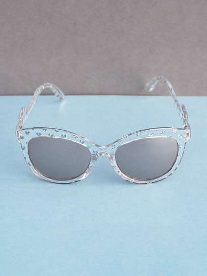 DukieKooky Unisex Kids
                    Brown Lens & Silver-Toned Oval Sunglasses with