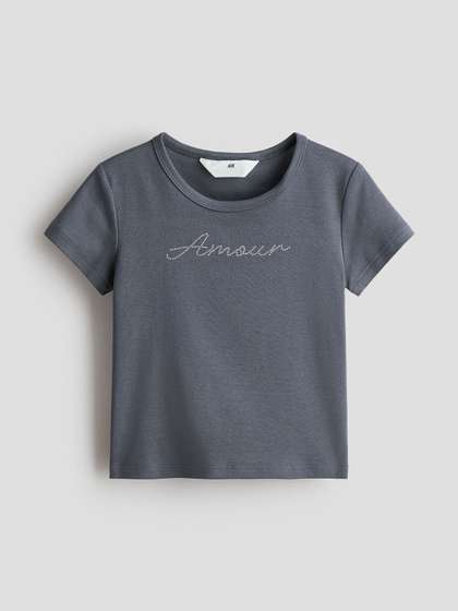 H&M
                    Embellished-Motif T-Shirt