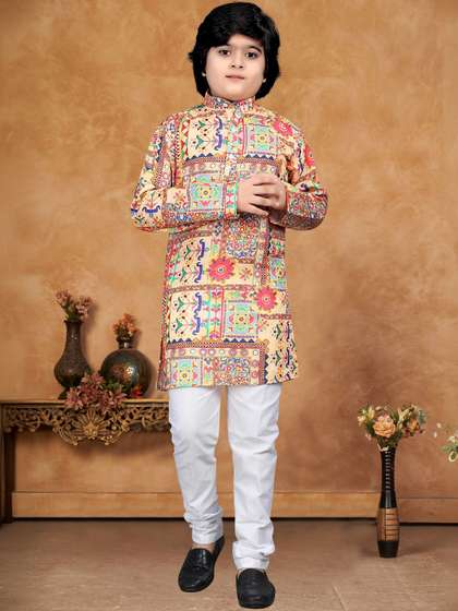 KC Kunj Creation Boys
                    Ethnic Motifs Printed Regular Kurta with Pyjamas