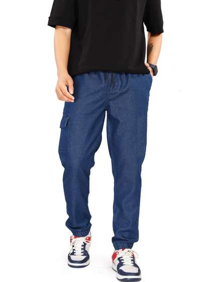 UNOseven Boys Smart
                    Tapered Fit Denim Cargo Joggers