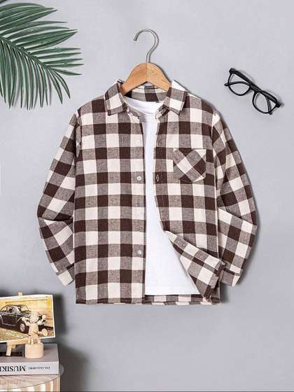 TIOR Boys Buffalo Checks
                    Checked Casual Shirt