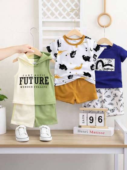 BAESD Unisex Kids
                      Printed T-shirt with Shorts