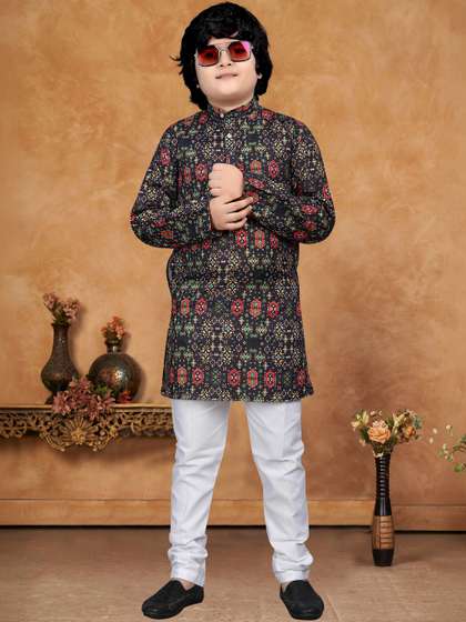KC Kunj Creation Boys
                      Ethnic Motifs Printed Regular Kurta with Pyjamas