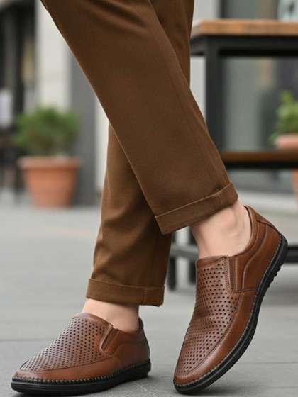 HERE&NOW Round
                          Toe Slip-On Formal Loafers