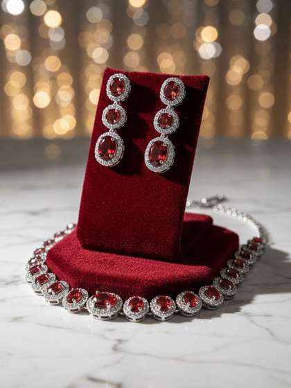 The Pari
                        Rhodium-Plated Cubic Zirconia Jewellery Set
