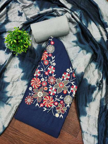 HERE&NOW
                        Embroidered Pure Cotton Unstitched Dress
                        Material