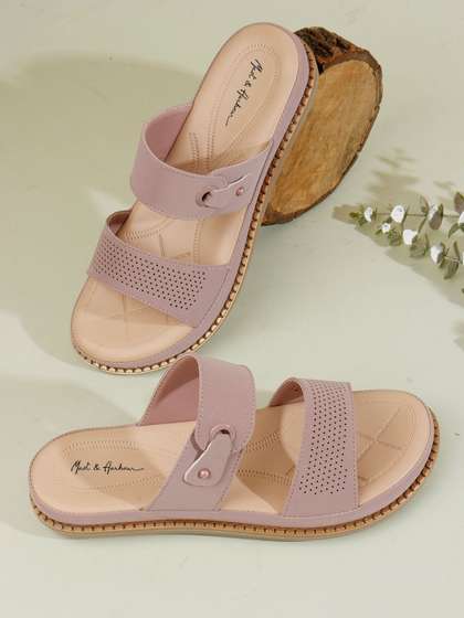 Mast & Harbour
                        Women Open Toe Flats with Laser Cuts