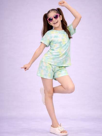 BAESD Girls Printed
                    Short Sleeves Nightdress