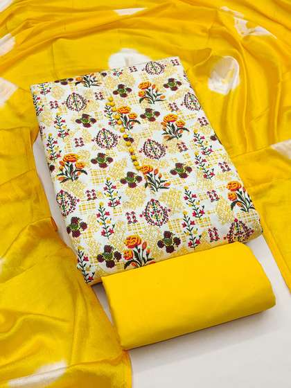 HERE&NOW Printed
                        Pure Cotton Unstitched Dress Material