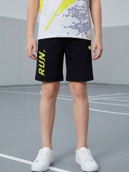 HRX by Hrithik Roshan
                    Boys Typography Printed Outdoor Sports Shorts
