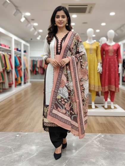 SALWAR STUDIO
                          Embellished Unstitched Dress Material
