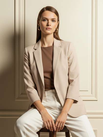 Chemistry Notched
                        Lapel Front Open Blazer