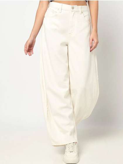 GAP Mid Rise Relaxed
                      Fit Wide-Leg Jeans