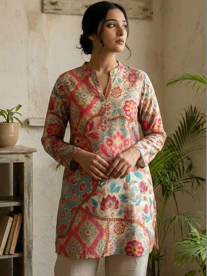 Anouk Mirage Floral
                        Printed Pure Cotton Kurti