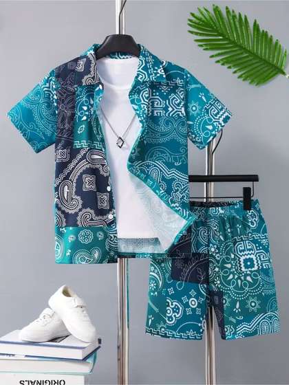 YK Boys Printed Shirt
                    with Shorts