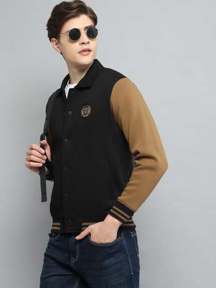 Cloak & Decker
                        Men Brand Logo Colourblocked Outdoor Varsity
                        Jacket with Embroidered