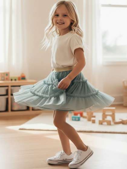 Cot'N Soft Tiered
                      Above Knee Skirt