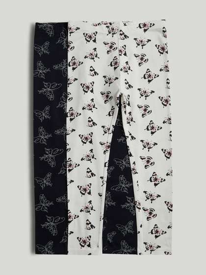 mothercare Girls Pack Of
                    2 Printed Mid-Rise Ankle Length Leggings