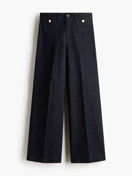 H&M Wide High
                        Waist Ankle Jeans