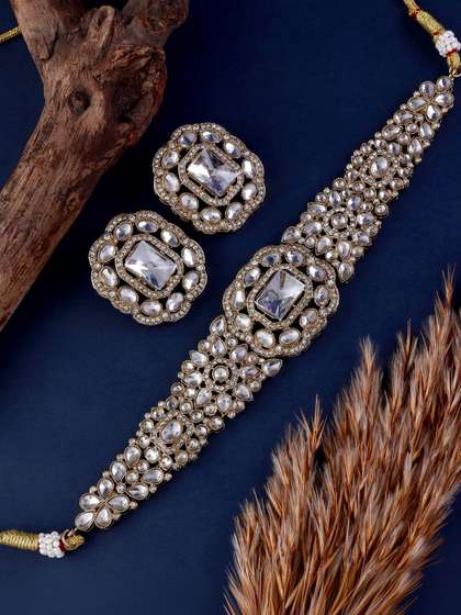 SHONA'S STYLE
                        Gold-Plated Cubic Zirconia Studded Jewellery
                        Set