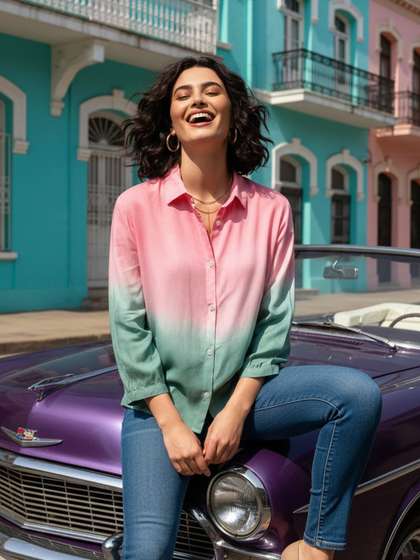 Maaesa Tie & Dyed Casual Shirt