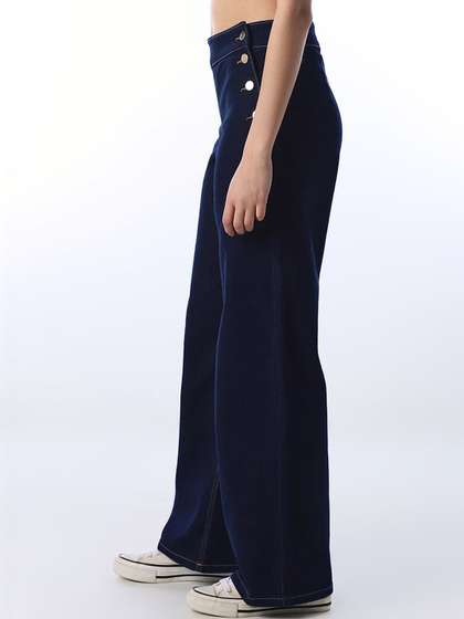 ONLY Women Wide Leg
                        High-Rise Stretchable Jeans