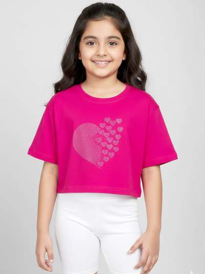 KiddoPanti Girls Cotton
                    Tshirts