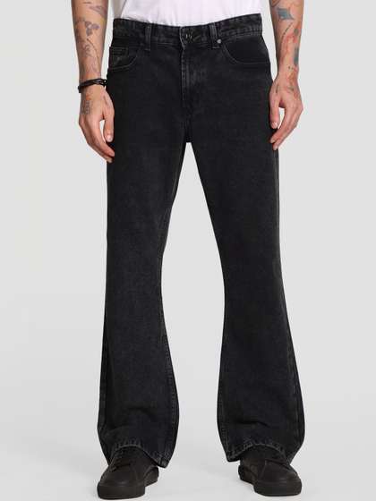 Men Bootcut Mid-Rise
                        Light Fade Embroidered Badge Jeans