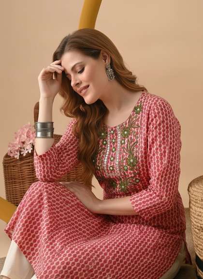 Pjyot by surhi
                          Women Embroidered Thread Work Kurta