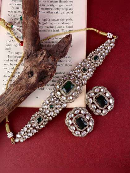 SHONA'S STYLE
                          Gold-Plated Cubic Zirconia Studded Jewellery
                          Set