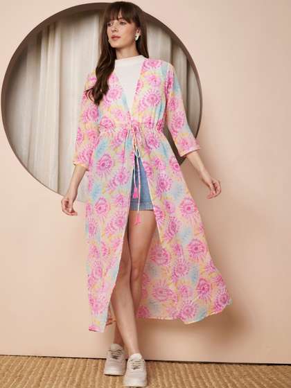 Fbella Women Printed
                        Longline Shrug