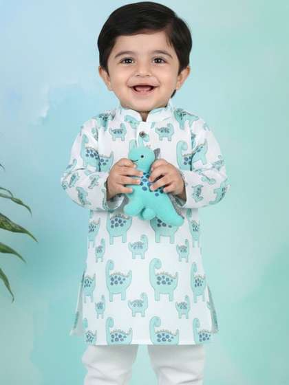 Sangria Boys Printed
                    Pure Cotton Round Neck Kurta & Pyjamas Kurta
                    Sets