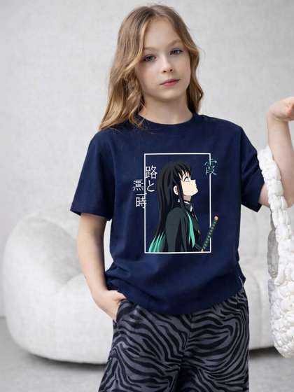 COMIC STREET Girls
                      Demon Slayer Printed T-shirt