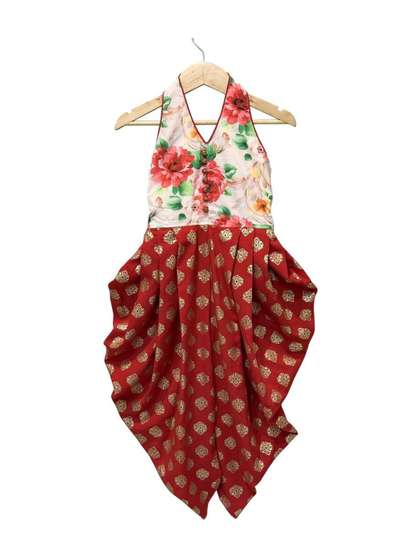Twisha Girls Halter Neck
                    Printed Basic Jumpsuit